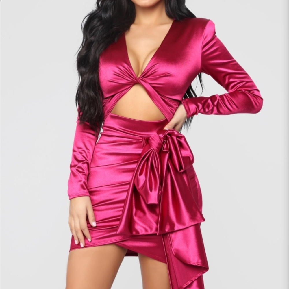 Satin pink dress